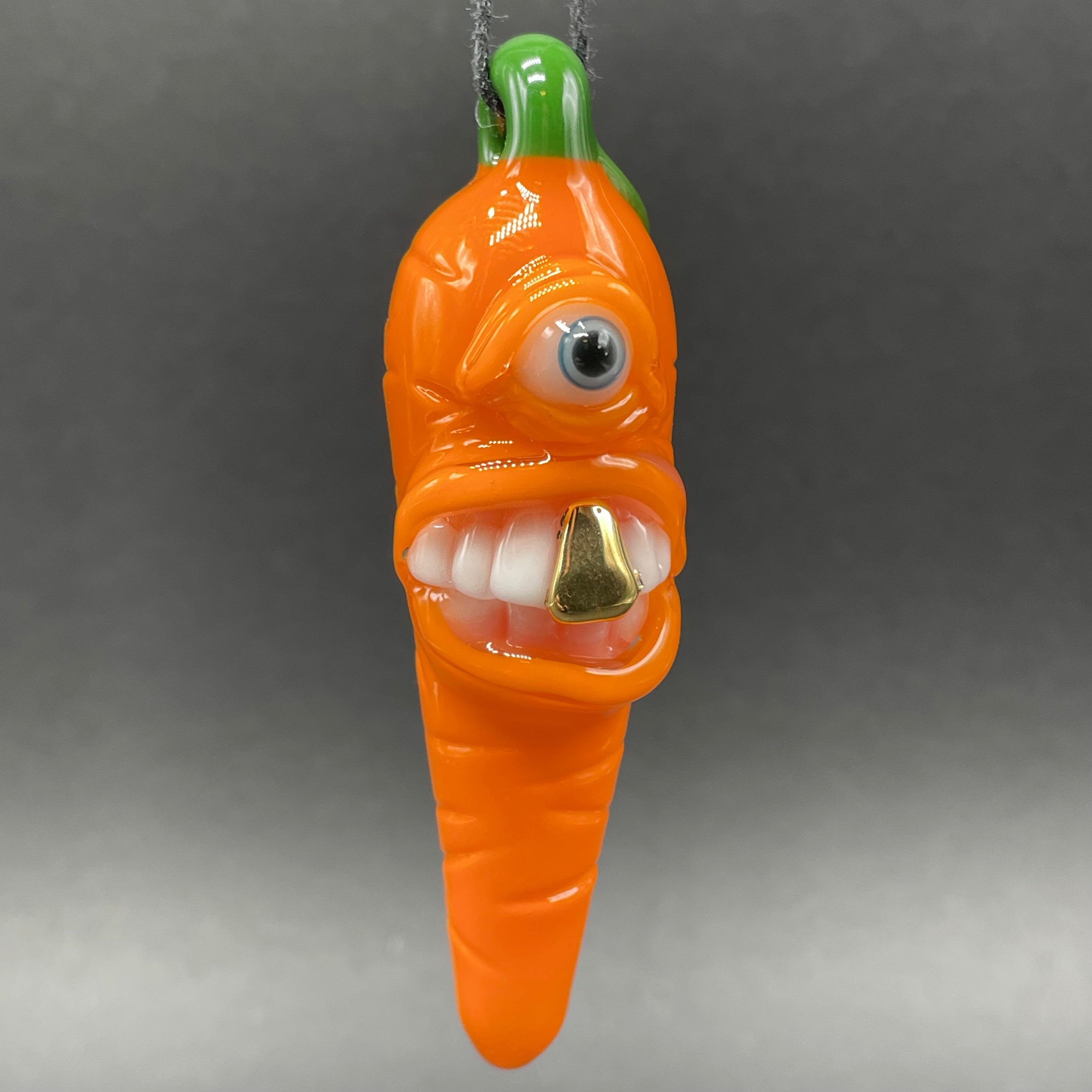 Glow in The Dark UV Reactive Carrot Pendant Necklace - Fun Party Accessory for Raves, Festivals & Nightlife