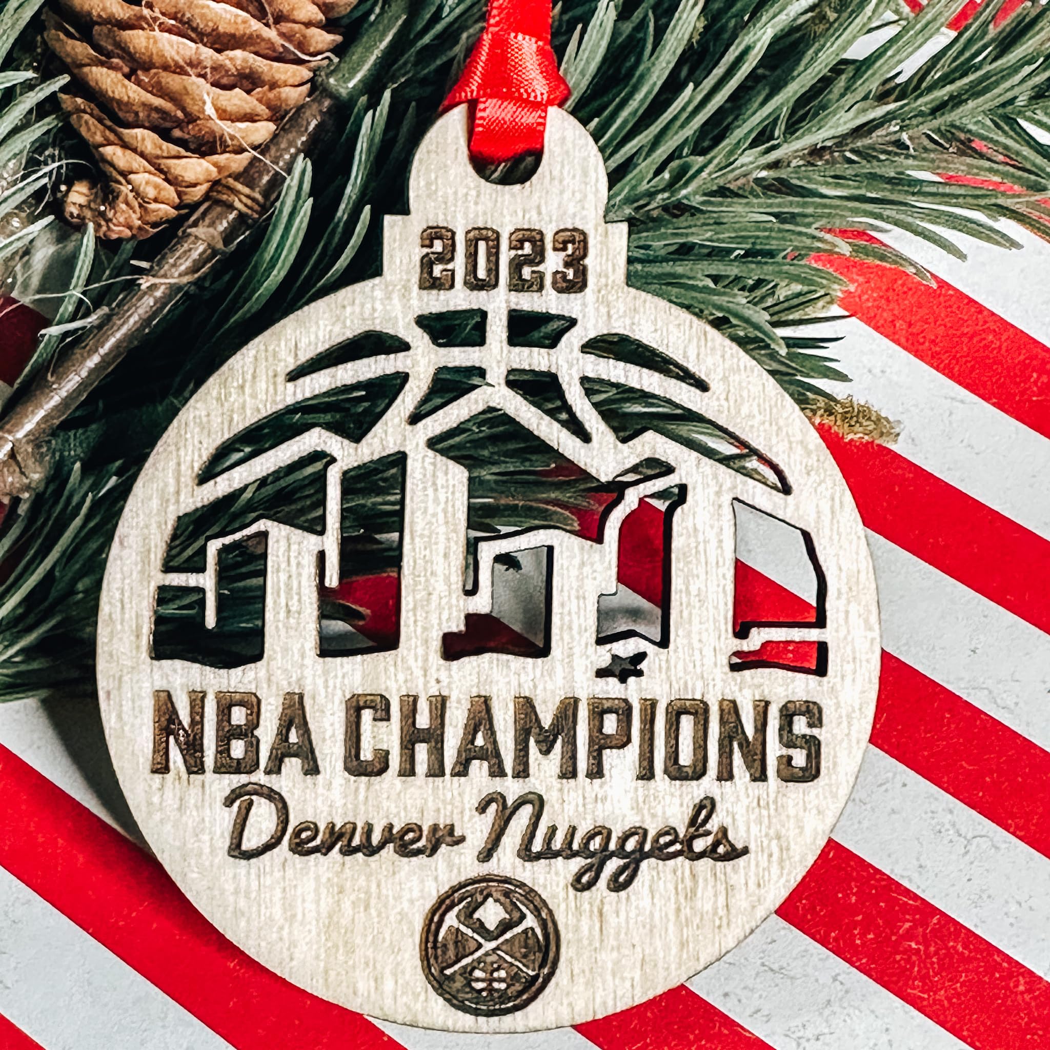 Denver Nuggets NBA Championship Christmas Ornament - Basketball Tree Decor for Fans