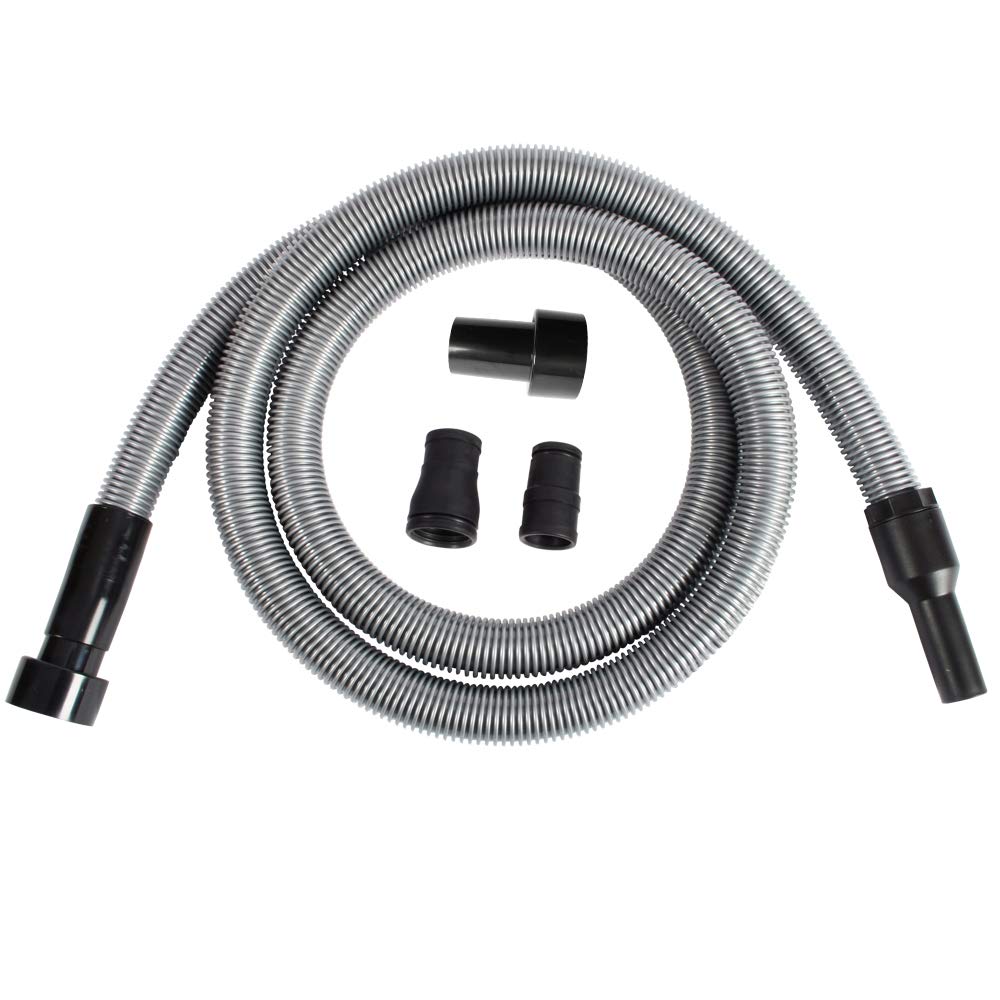 Premium Shop Vacuum Power Tool Adapter Set by Cen-Tec Systems - 10 Ft. Hose, Silver - Ideal for Dust Collection, Woodworking, and Workshop Cleaning