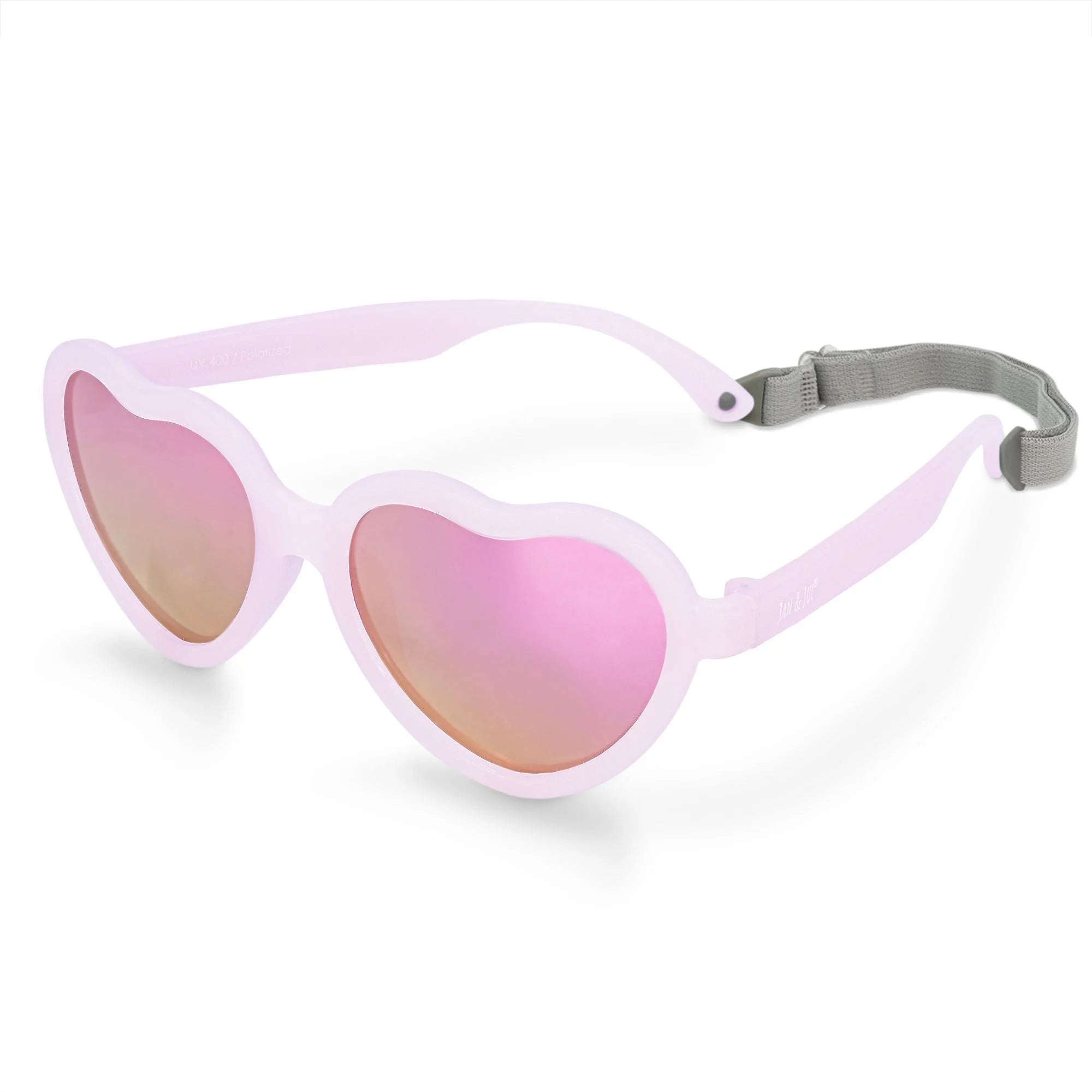 Jan & Jul Frosty Lavender Heart Xplorer Polarized Sunglasses for Kids - UV400 Protection, Stylish Heart-Shaped Frames - Perfect for Beach, Outdoor Play & Summer Adventures