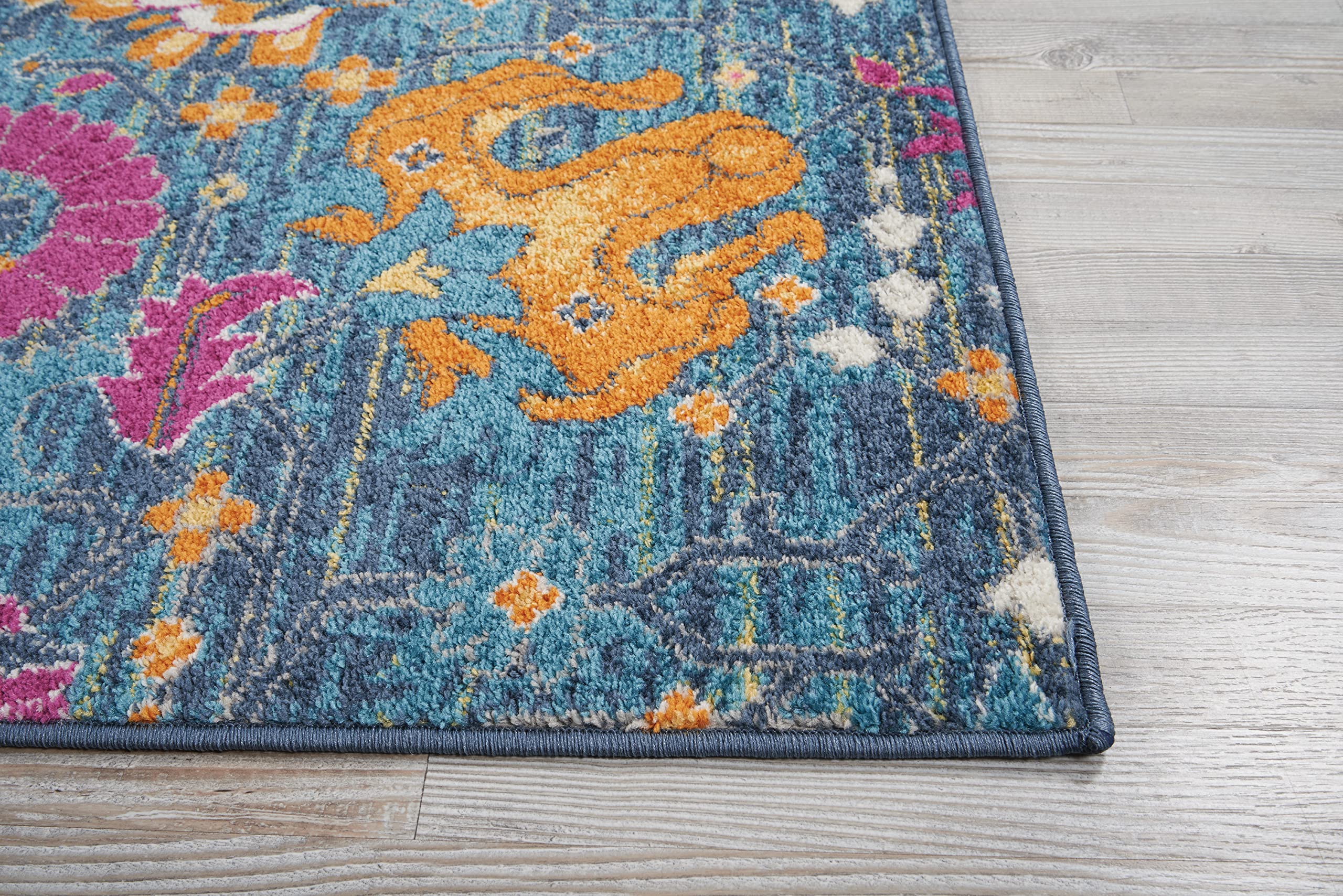 Nourison Passion Denim 9' x 12' Bohemian Moroccan Area Rug - Non-Shedding & Easy to Clean - Perfect for Living Room, Bedroom, Dining Room & Kitchen Decor