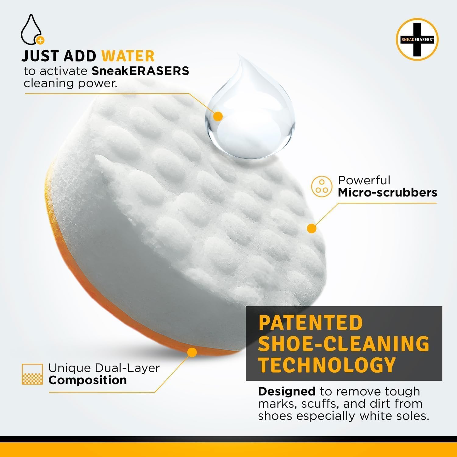 Premium Sneaker Cleaner Kit - SneakERASERS Dual-Sided Sponges for Tennis Shoes & All Sneakers | Gentle Rub Design | 10 Pack | Perfect for Gym, Running & Everyday Shoe Care