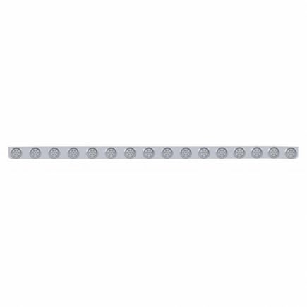United Pacific 62745 7-LED Amber Bumper Light Bar with Clear Lens - Stainless Steel, Chrome Bezel & Visors - Heavy Duty Off-Road Truck & Trailer Marker Light for Clearance & Safety