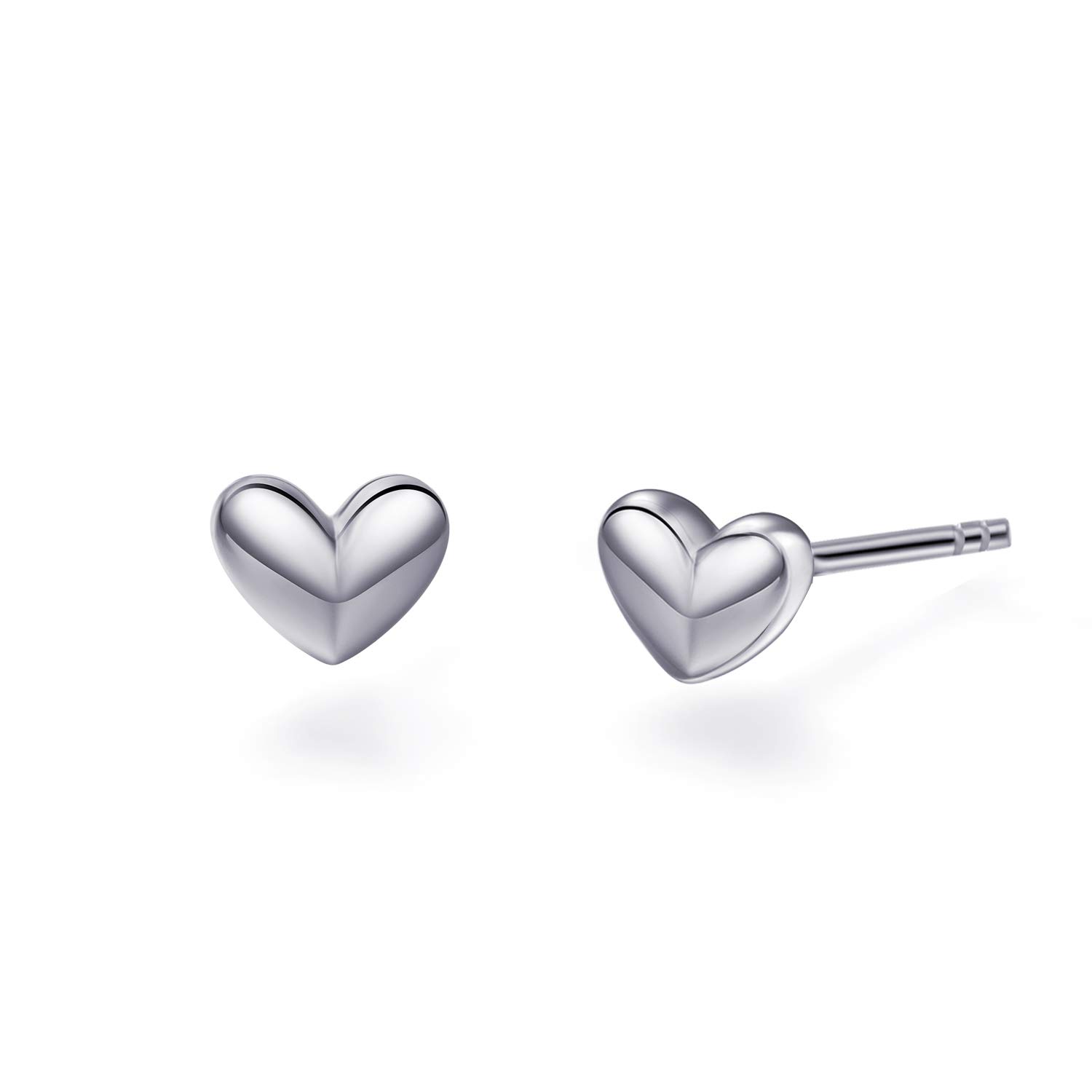 S.Leaf Sterling Silver Stud Earrings for Women - Gold Plated Tiny Heart Earrings, Dainty Simple Jewelry Gift for Her - Perfect for Everyday Wear, Date Night & Special Occasions
