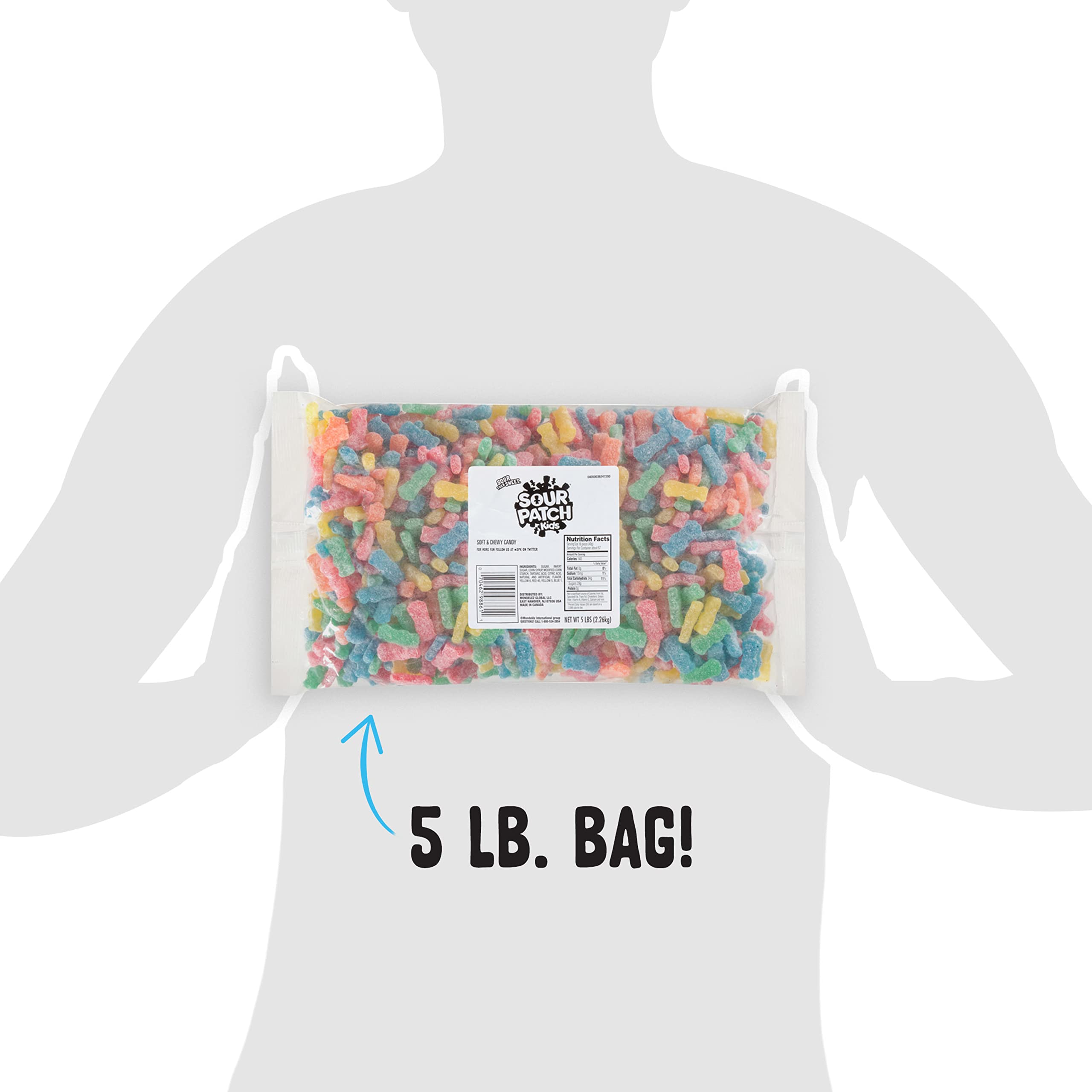 SOUR PATCH KIDS Soft & Chewy Candy - 5 lb Bulk Sour Candy for Parties, Movie Nights & Gifts | Tart & Sweet Flavor | Resealable Bag