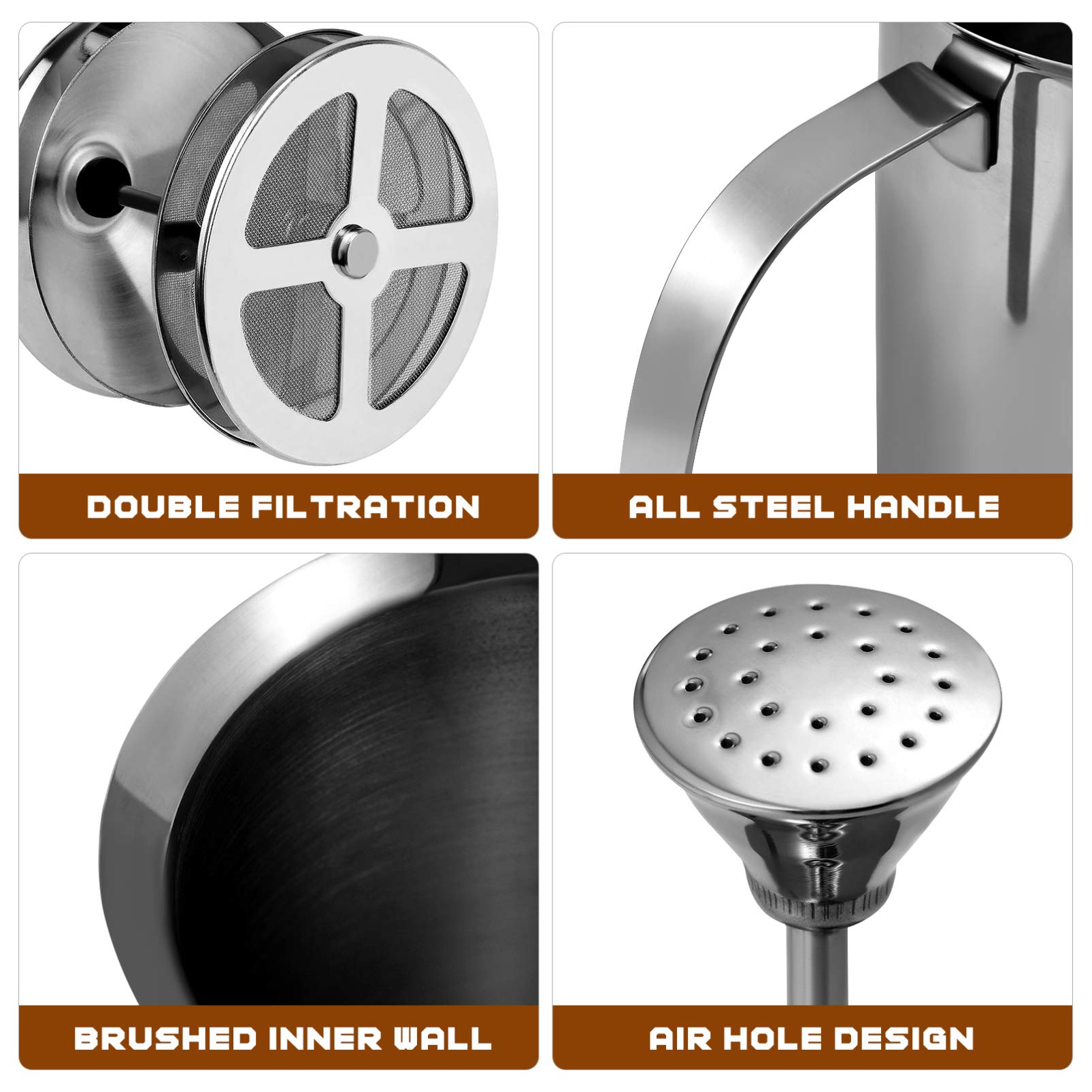 Hemoton 304 Stainless Steel Milk Frother & Steamer - Handheld Electric Milk Foamers for Coffee, Latte, Cappuccino - Mini Blender & Milk Container for Perfect Foam at Home or Cafe