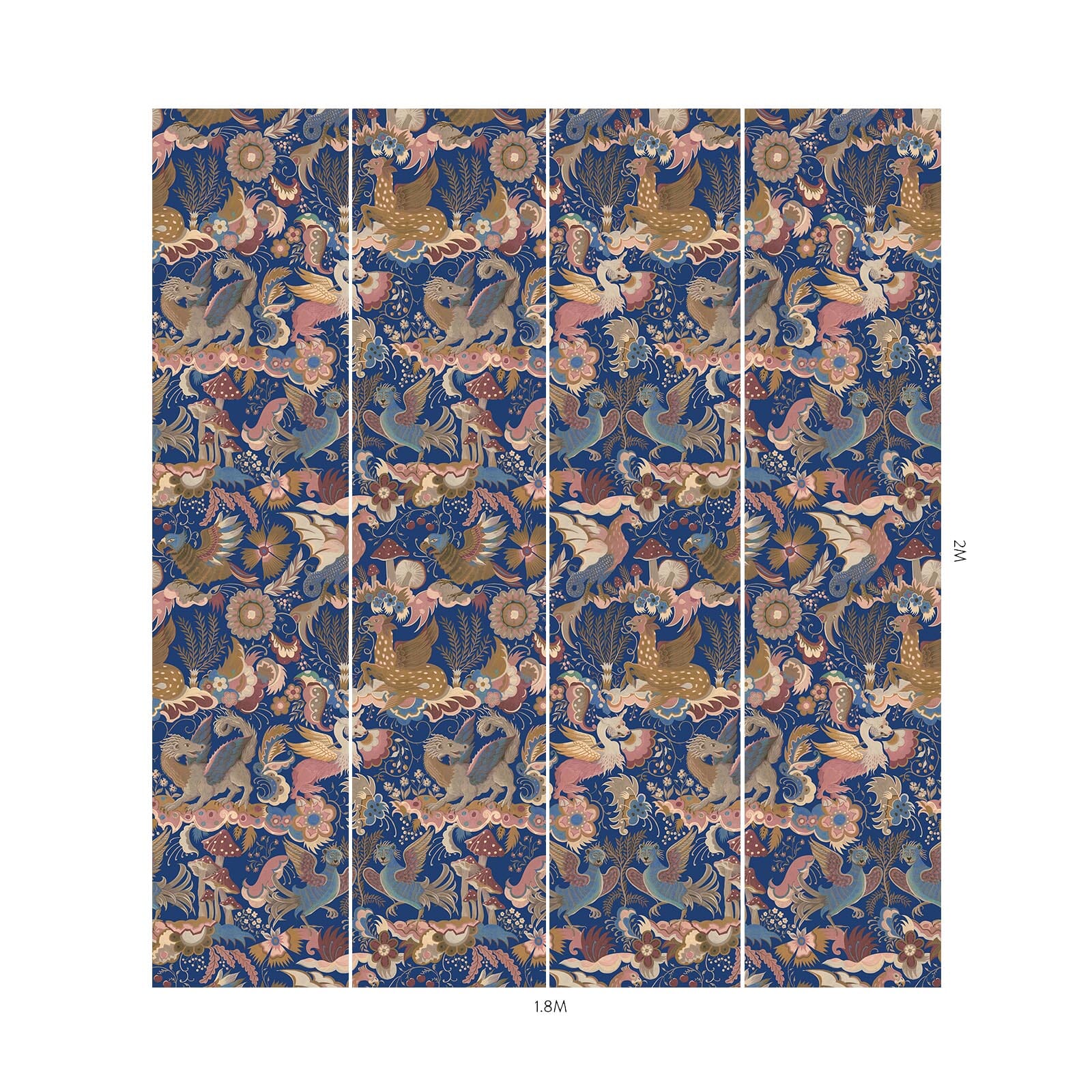 PHANTASIA Premium Peel & Stick Wallpaper - Sapphire Blue Self-Adhesive Removable Wallpaper for Bedroom, Living Room, and Office Decor