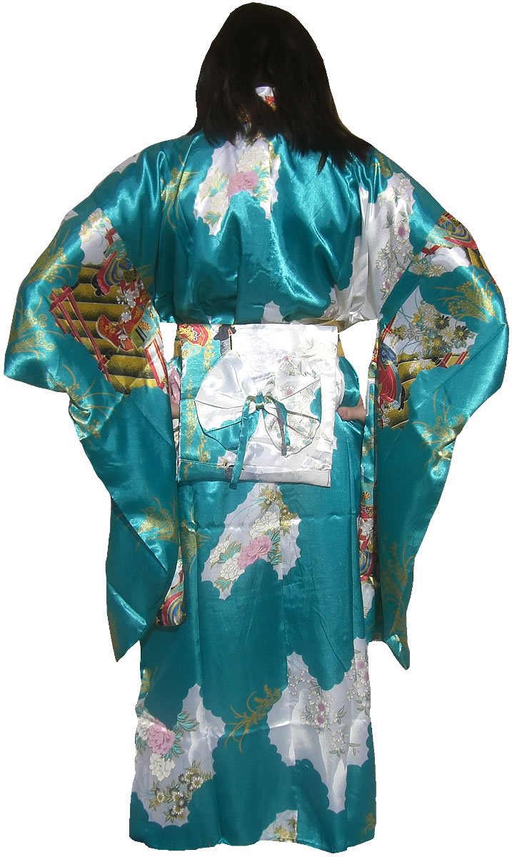 Luxury Satin Kimono Robe for Women - Soft Teal Blue Loungewear - Perfect for Spa, Bridal Party & Relaxation at Home