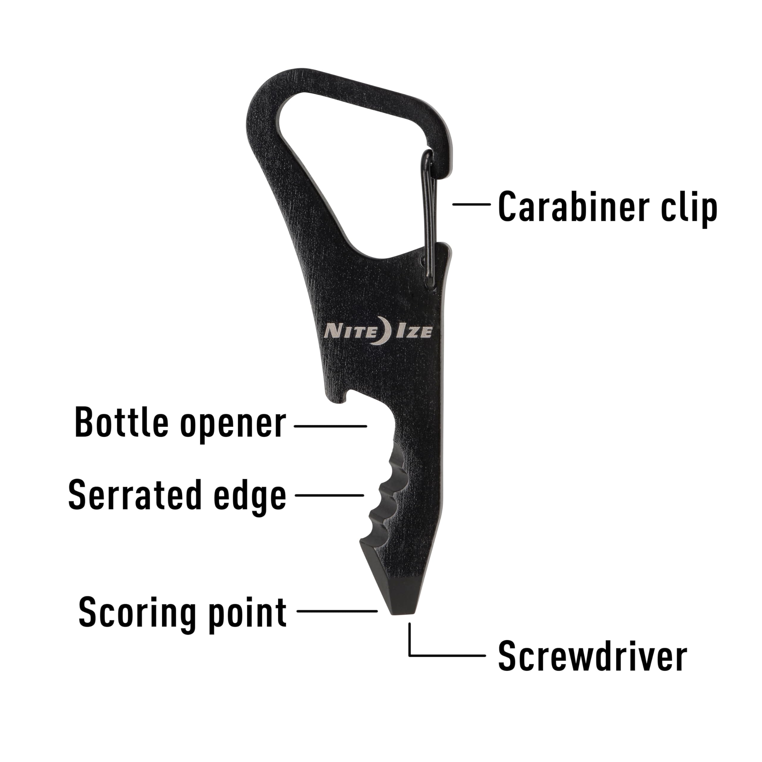 Nite Ize DoohicKey ClipKey Multi-Tool Keychain Organizer - Compact Black Key Holder for Everyday Carry (EDC), Outdoor Adventures & Home Use
