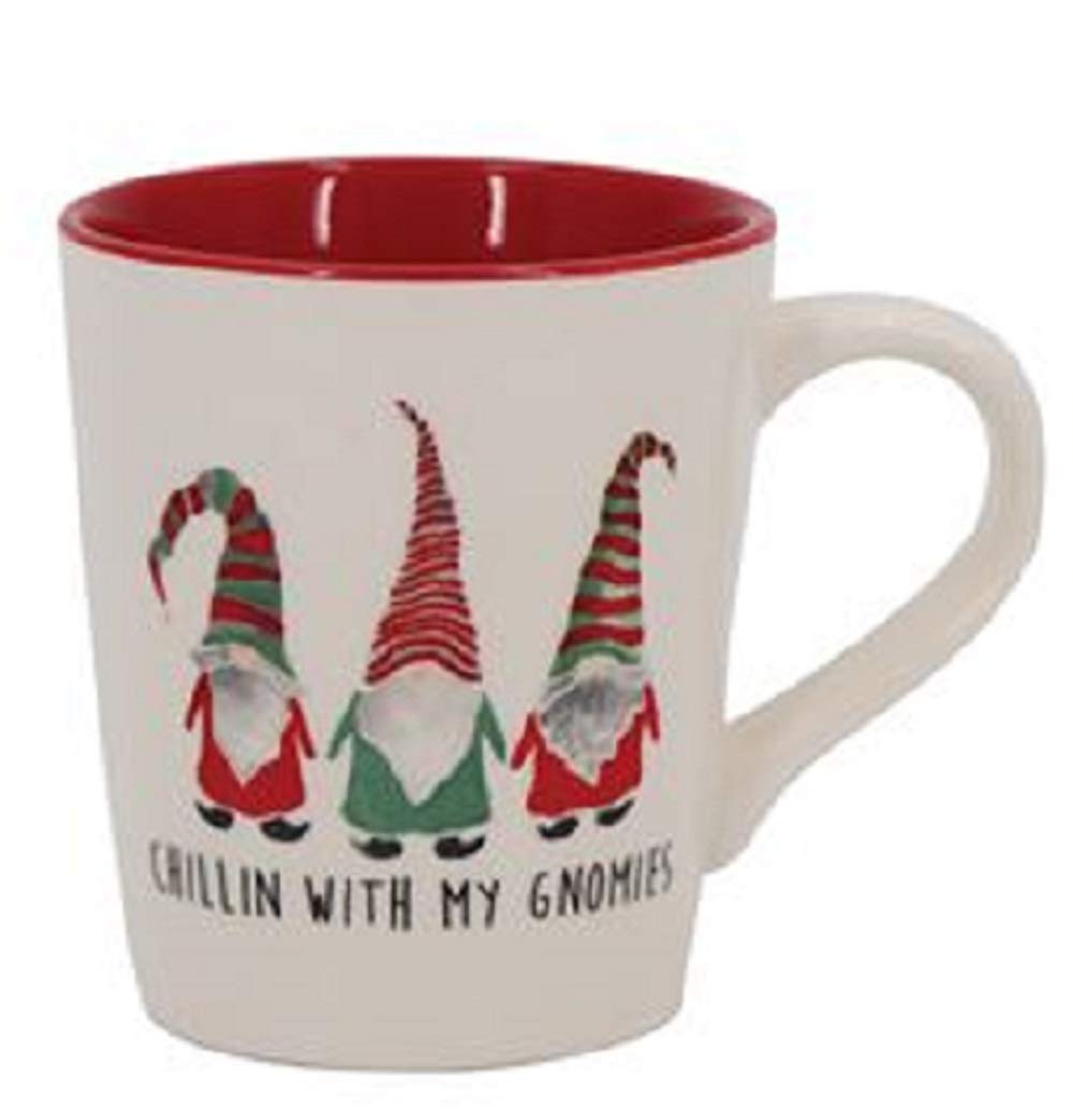 Ceramic Gnome Mug - Chillin with My Gnomies - Funny Garden Gnome Coffee Cup for Tea & Hot Drinks - Perfect Gift for Gnome Lovers & Garden Decor Enthusiasts - Great for Home, Office & Outdoor Use