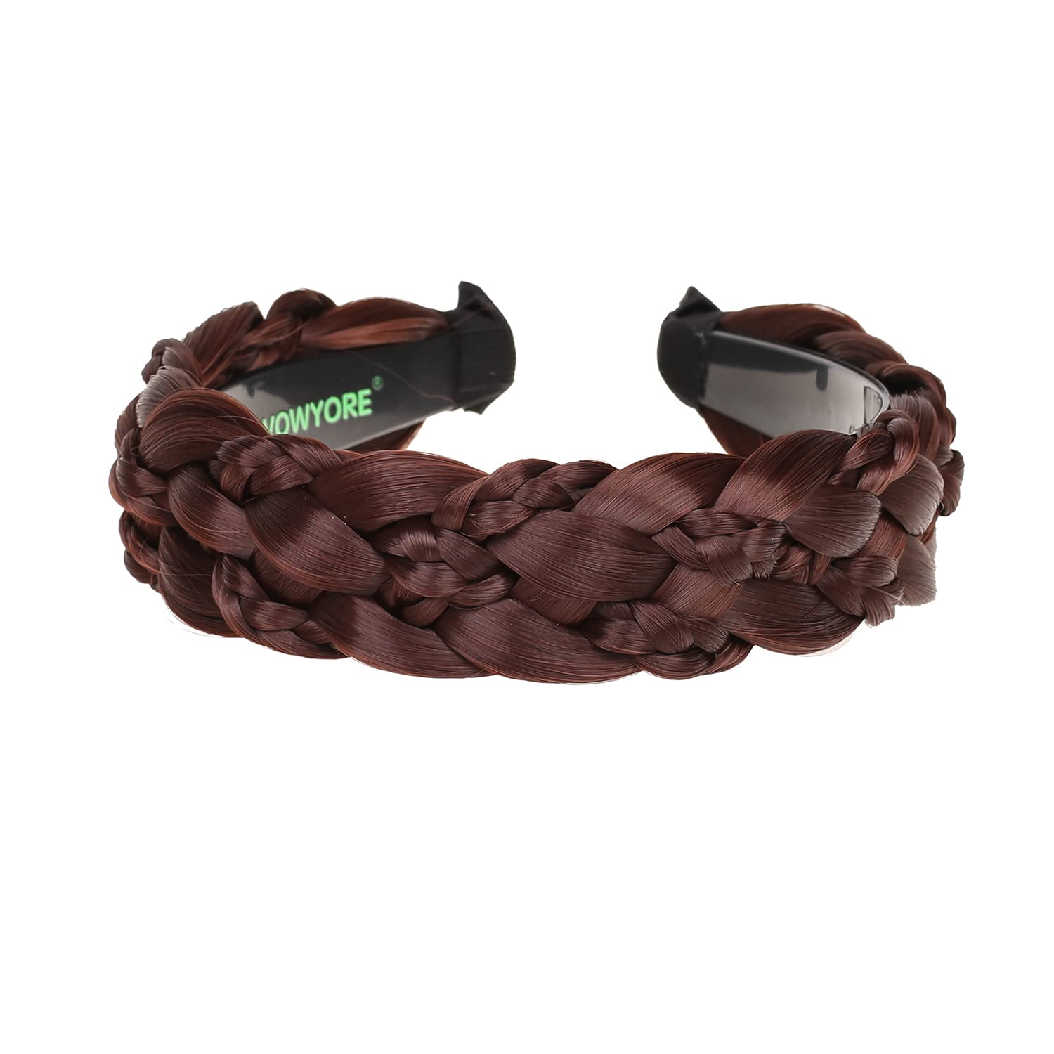 6 Strands Synthetic Braided Headband - Classic Chunky Wide Plaited Wig with Teeth Hair Band | Hair Hoop Accessories for Women, Girls (Perfect for Cosplay, Halloween, Parties & Daily Wear)