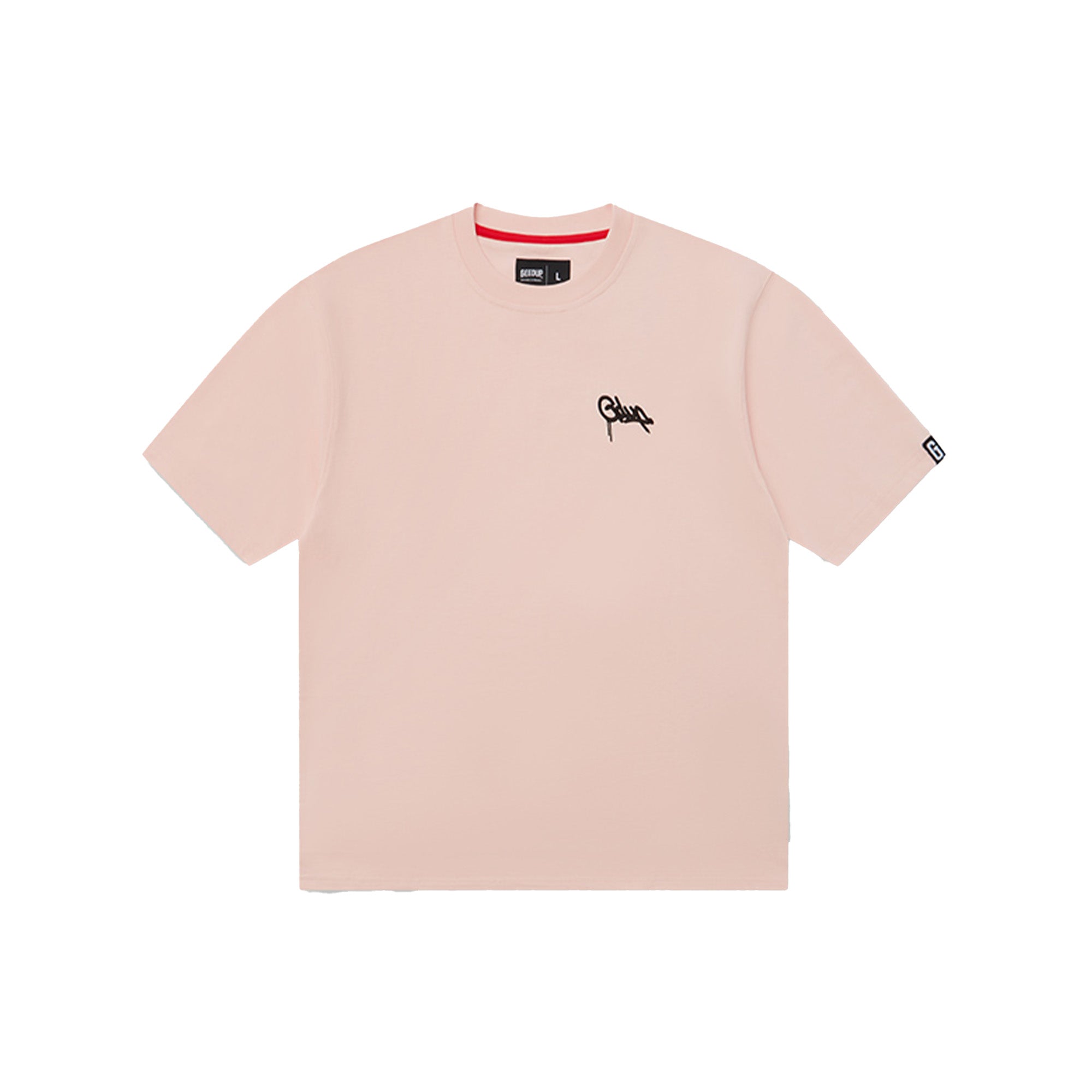 Geedup Handstyle EMB T-Shirt for Men & Women - Soft Cotton Pale Pink Tee (2024) | Trendy Streetwear for Casual Outfits, Parties & Everyday Wear