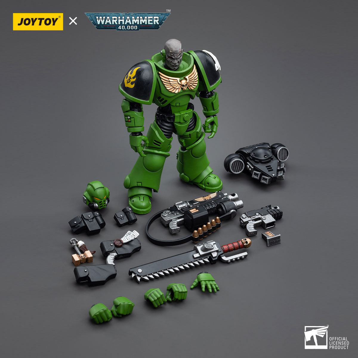 1/18 JOYTOY 3.75 Inch Warhammer 40K Salamanders Space Marines Intercessors Action Figure Set (4pcs) - Perfect for Collectors, Tabletop Gaming & Display Scenes