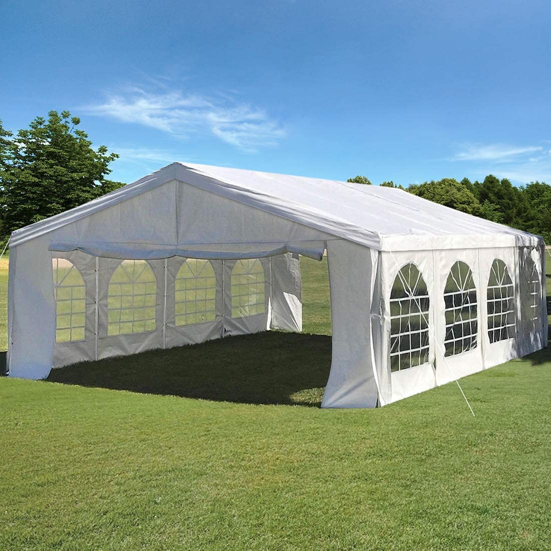 13' x 26' White Party Tent - Waterproof Outdoor Canopy for Weddings, Picnics & Backyard Events