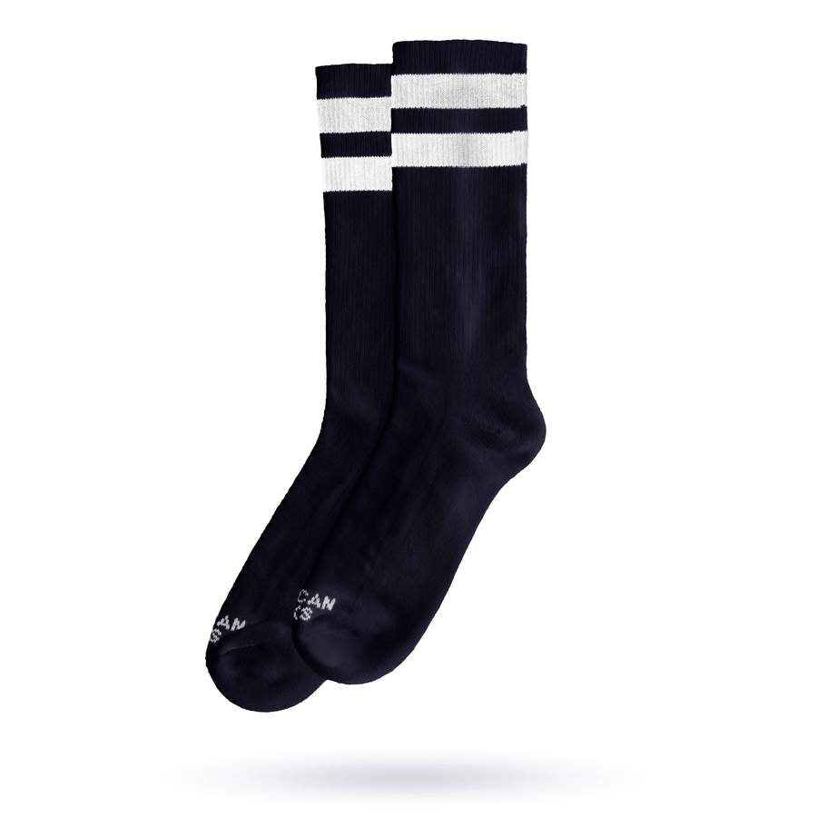 American Socks Back in Black - Mid High Cotton Crew Socks for Men & Women | Comfortable Everyday Wear for Work, Sports & Casual Outfits