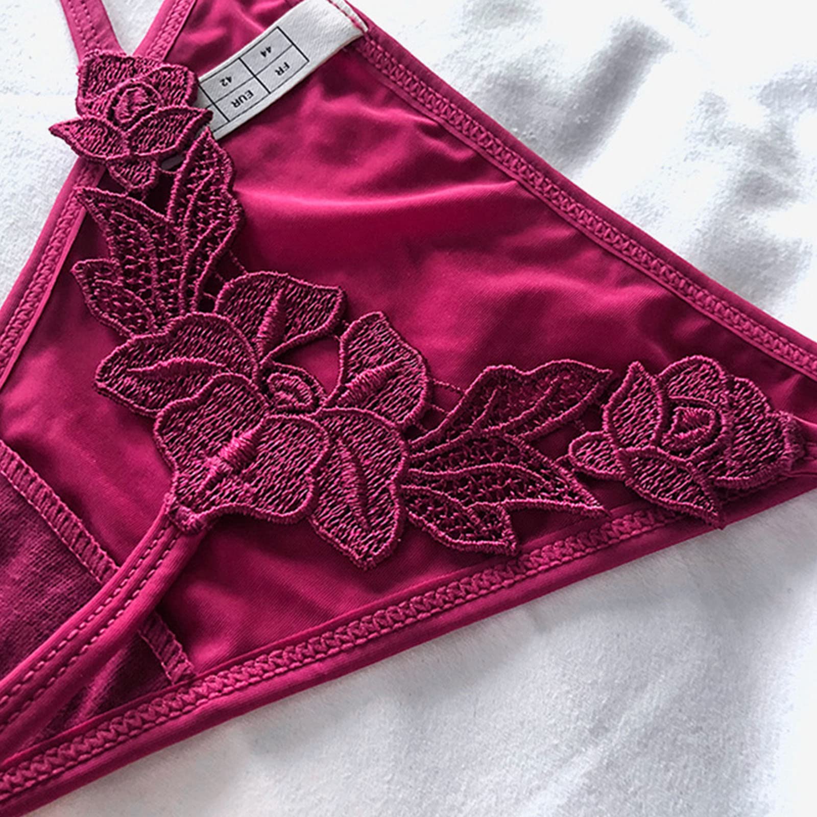 Sexy Women's Exotic Lace Thong Underwear - Low Rise Hollow Out See-Through G-String Panties for Date Night & Special Occasions