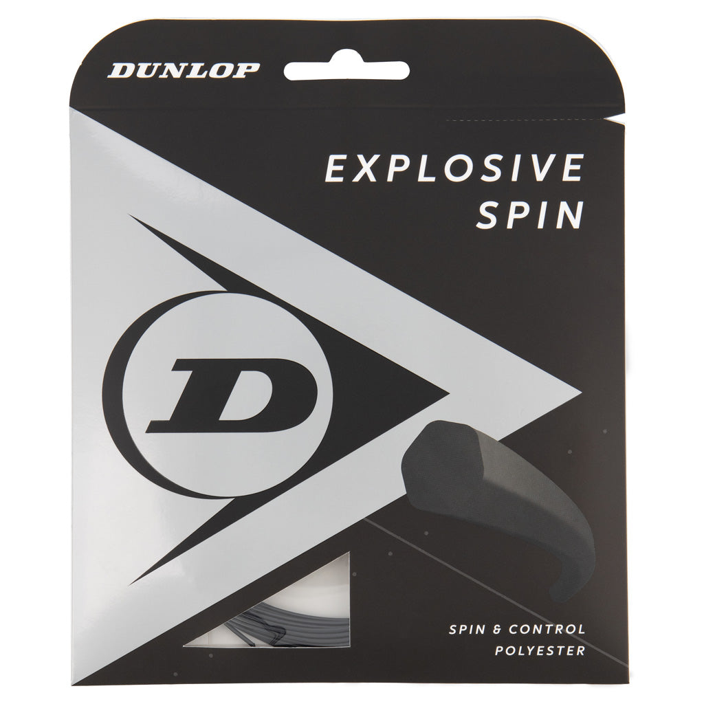 Dunlop Explosive Spin 16/1.30 Tennis String (Black) - High Performance Polyester String for Power & Spin | Perfect for Competitive Players & Tournament Play