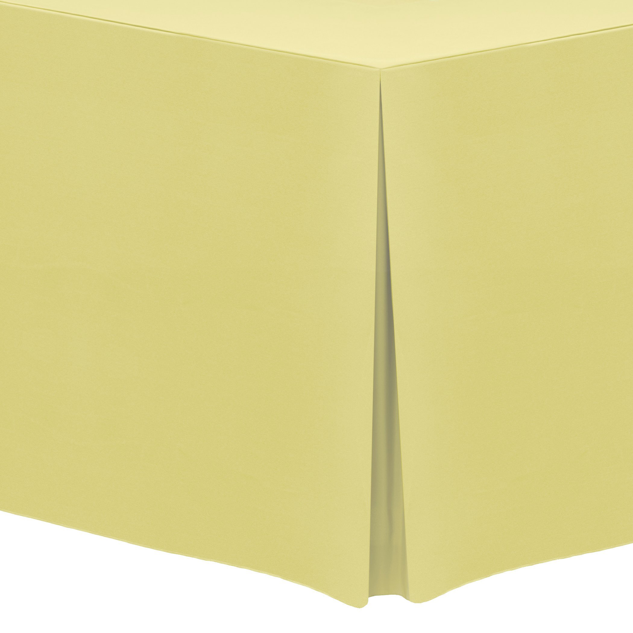6 ft. Premium Polyester Fitted Tablecloth for 30x72-Inch Rectangular Tables - Cornsilk Light Yellow - Perfect for Weddings, Parties & Dining Room Decor
