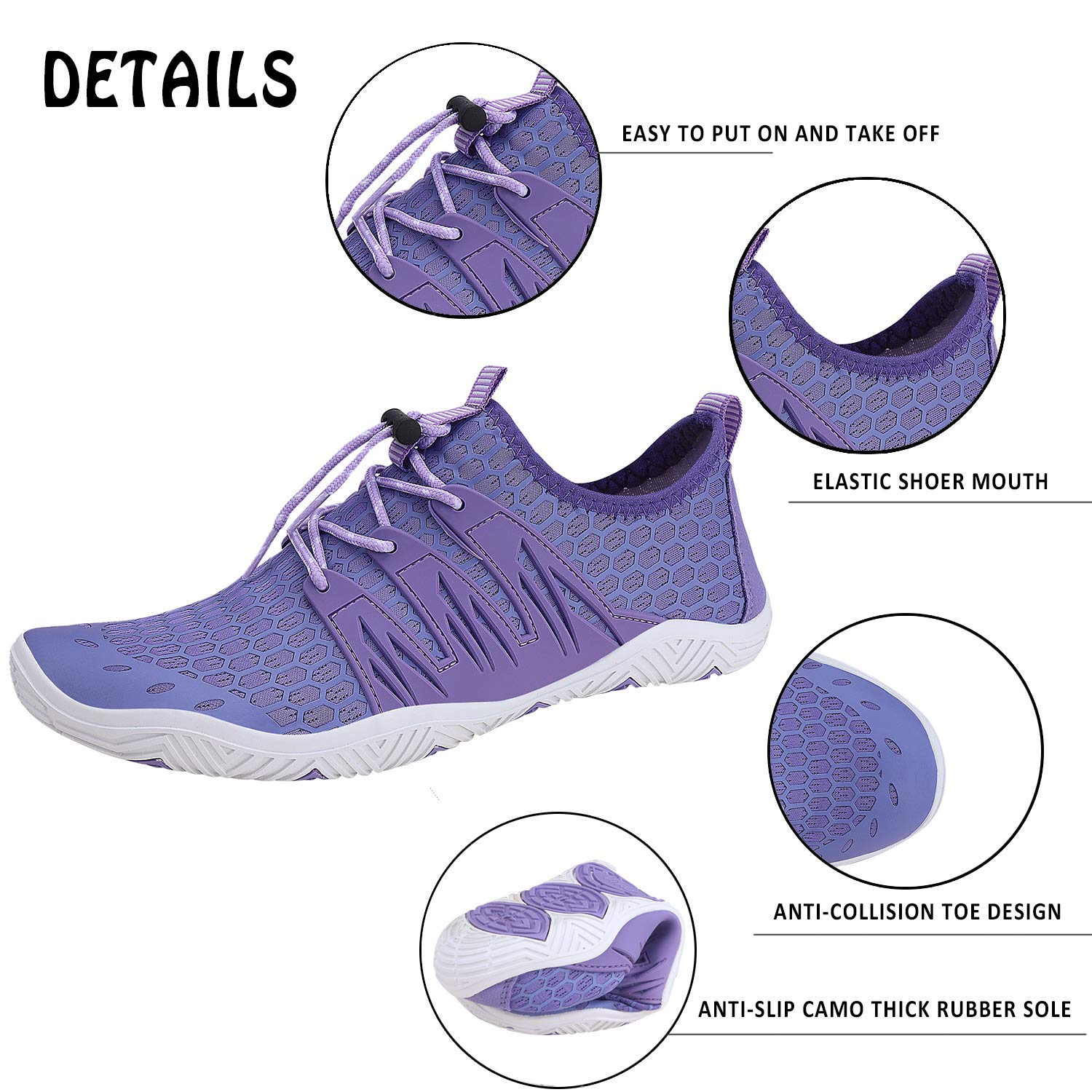 **Men's & Women's Quick-Dry Water Shoes - Barefoot Aqua Socks for Swimming, Surfing, Beach, Pool, Yoga & Outdoor Activities | Lightweight & Comfortable for Travel & Sports**