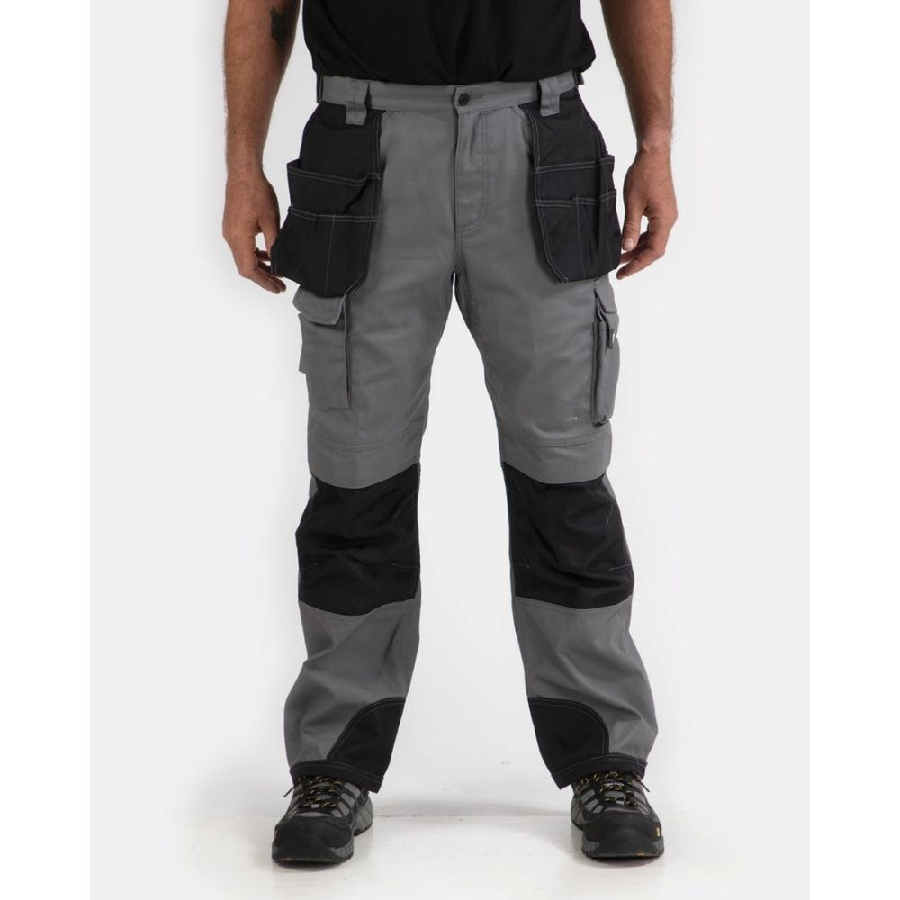 CAT Men's Trademark Work Pants - Durable Dark Grey C172 for Construction, Landscaping & Outdoor Work | Heavy Duty Workwear for Professionals