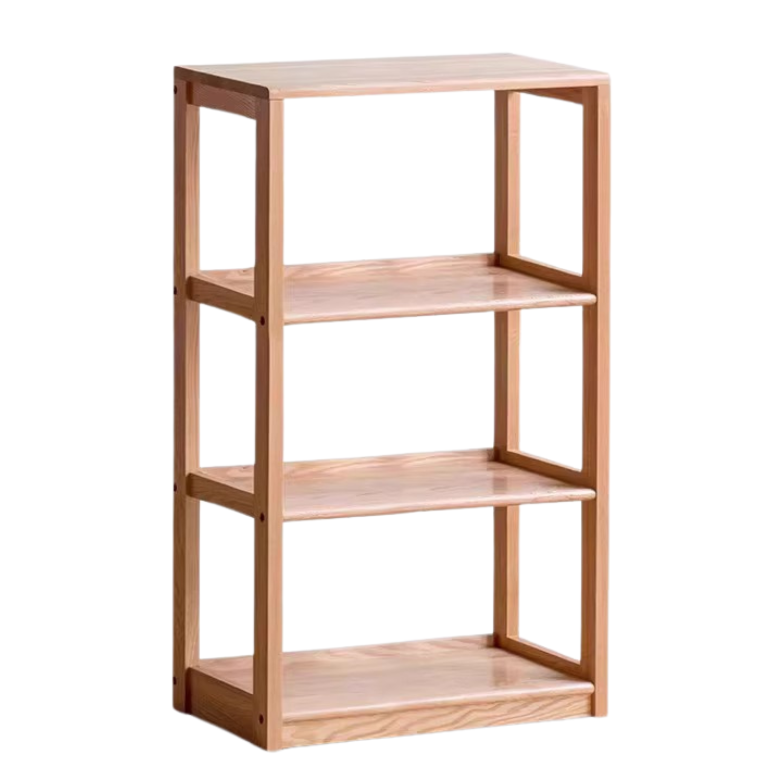 Solid Oak Wood 5-Tier Bookshelf - Sturdy Multi-Layer Bookcase for Home Office, Living Room & Library Storage