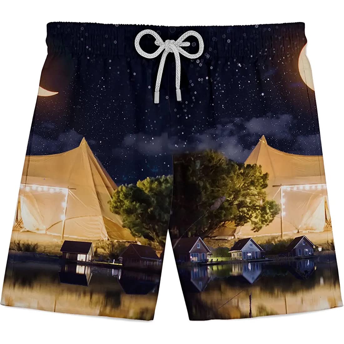 Funny Men's Swim Trunks - Bright Color Quick Dry Swim Shorts for Men with Drawstring - Beach, Pool & Vacation Swimwear - Perfect for Swimming, Surfing and Summer Outdoor Activities