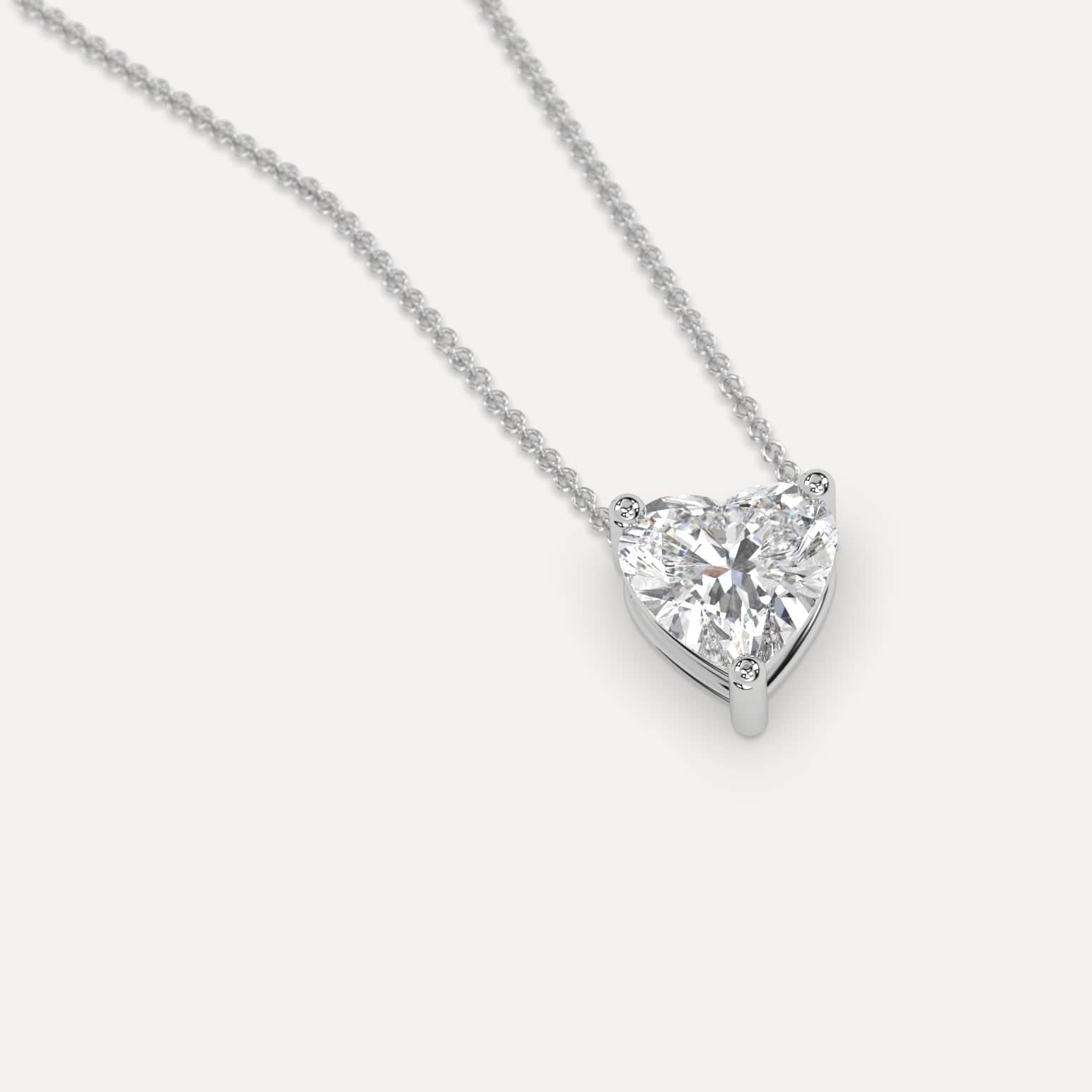 2 Carat Heart-Shaped Floating Diamond Necklace for Women - Elegant 14K Gold Pendant for Valentine's Day, Anniversary & Romantic Gifts