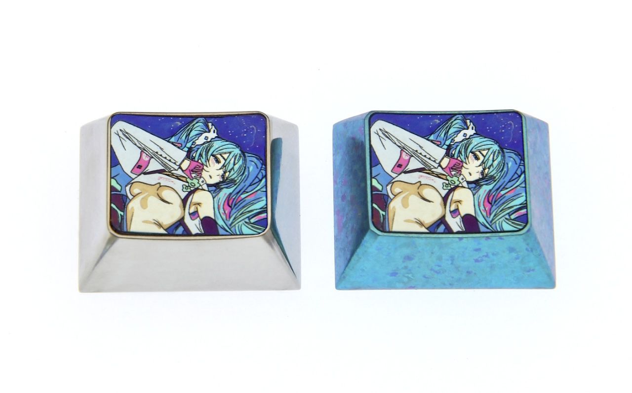 Hatsune Miku 1.25U Titanium Alloy Custom Keycaps - Anime, Gaming & Music Themed Mechanical Keyboard Accessories for PC Enthusiasts & Virtual Character Fans - Perfect for Typing, Collecting & Decorating