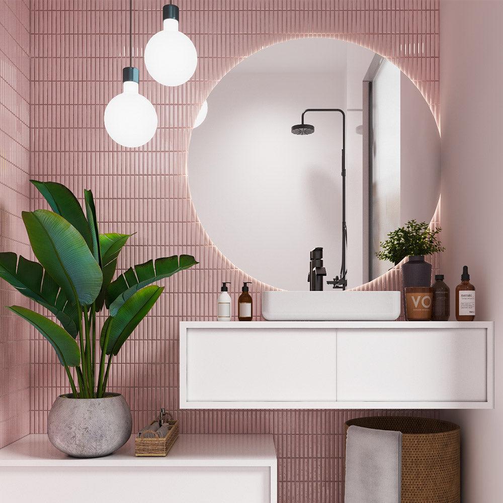 Nara Pink Kit Kat Gloss Mosaic Tile - Premium Ceramic Wall & Floor Tiles for Kitchen Backsplash, Bathroom & Shower Decor - Waterproof & Easy to Clean