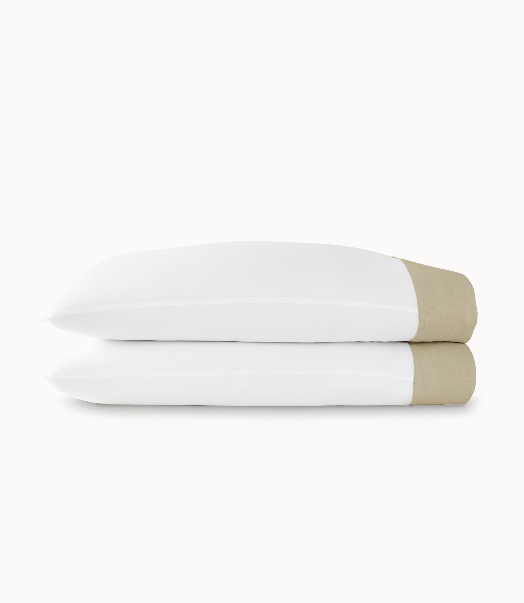 Premium Mandalay Linen Cuff Percale Pillowcases - 100% Cotton, Breathable & Soft Bedding Set for Side Sleepers - Perfect for Master Bedroom, Guest Room & Hotel Luxury Decor