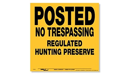 100 Pack Yellow Polyethylene Hunting Preserve Signs - Durable & Weatherproof for Outdoor Hunting Areas, Farms & Private Property Boundaries