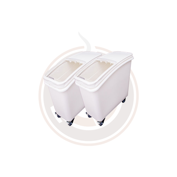 Omcan 21 Gallon Food-Grade Ingredient Bin with Scoop - 2 Pack (80985) - Perfect for Commercial Kitchens, Bulk Food Storage & Restaurant Organization