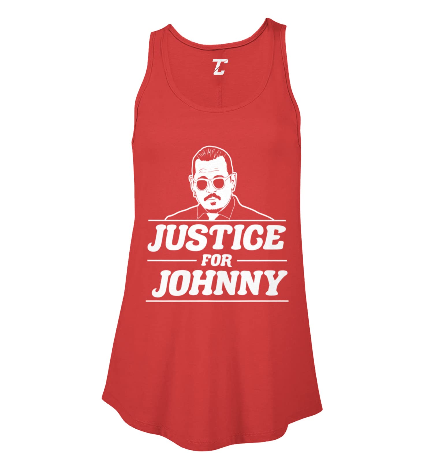 Justice for Johnny Depp Court Case Trial Women's Flowy Tank Top - Soft Vintage Graphic Tee for Casual Wear & Protest Support