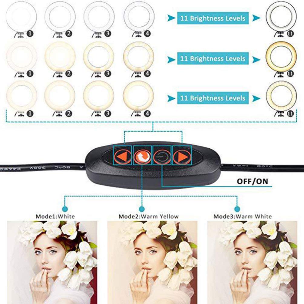 Hemobllo Live Stream Phone Holder with LED Ring Light - Adjustable Tripod Stand for Makeup, Selfie, and Video Calls - Perfect for TikTok, YouTube & Instagram Content Creation
