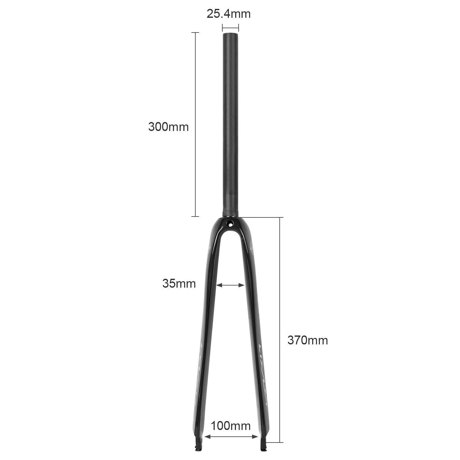 Ultralight 25.4mm Full Carbon Fiber Road Bike Fork - 700C Fixed Gear Bicycle Front Fork for Cycling & Fixie Bikes | Perfect for Commuting, Racing & Urban Riding