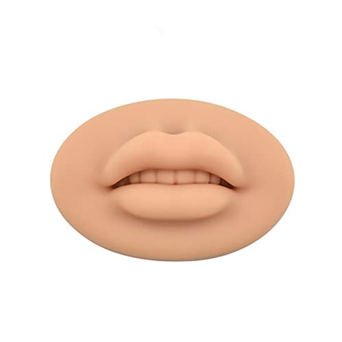 3D Silicone Practice Lips with Teeth - Soft Fake Lips for Permanent Makeup & Microblading Training - PMU Tattoo Artist Supplies (Light Coffee) - Perfect for Beginners & Professionals in Cosmetic Tattooing