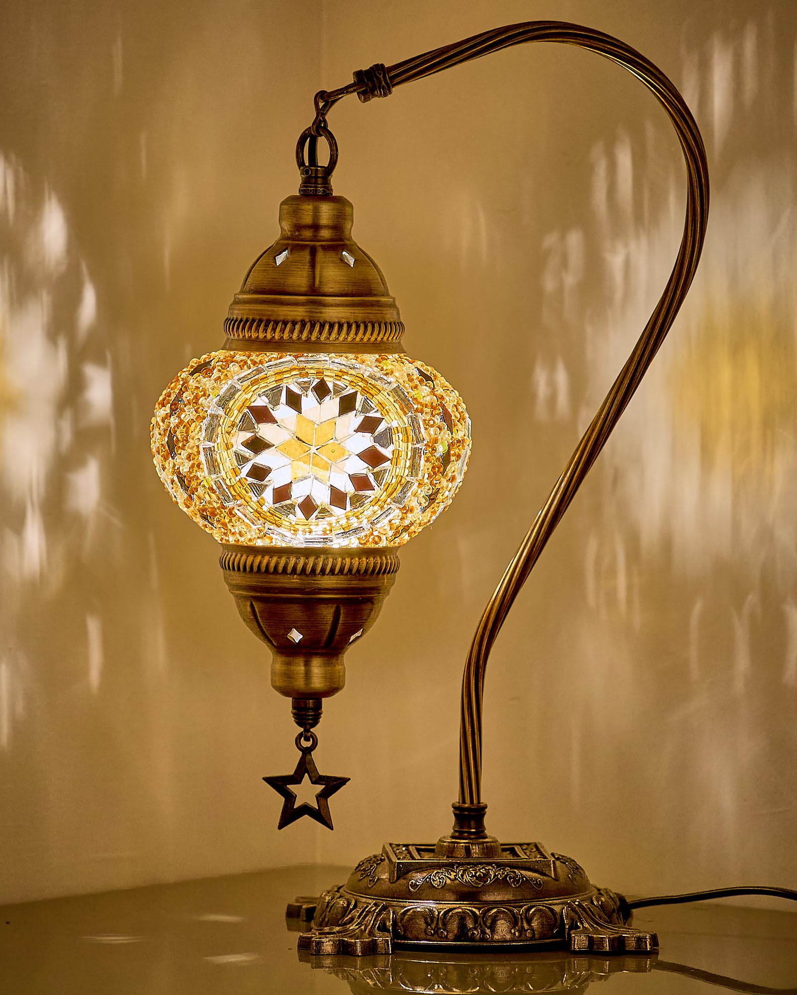 Handmade DEMMEX Turkish Moroccan Mosaic Tiffany-Style Table Lamp - 15