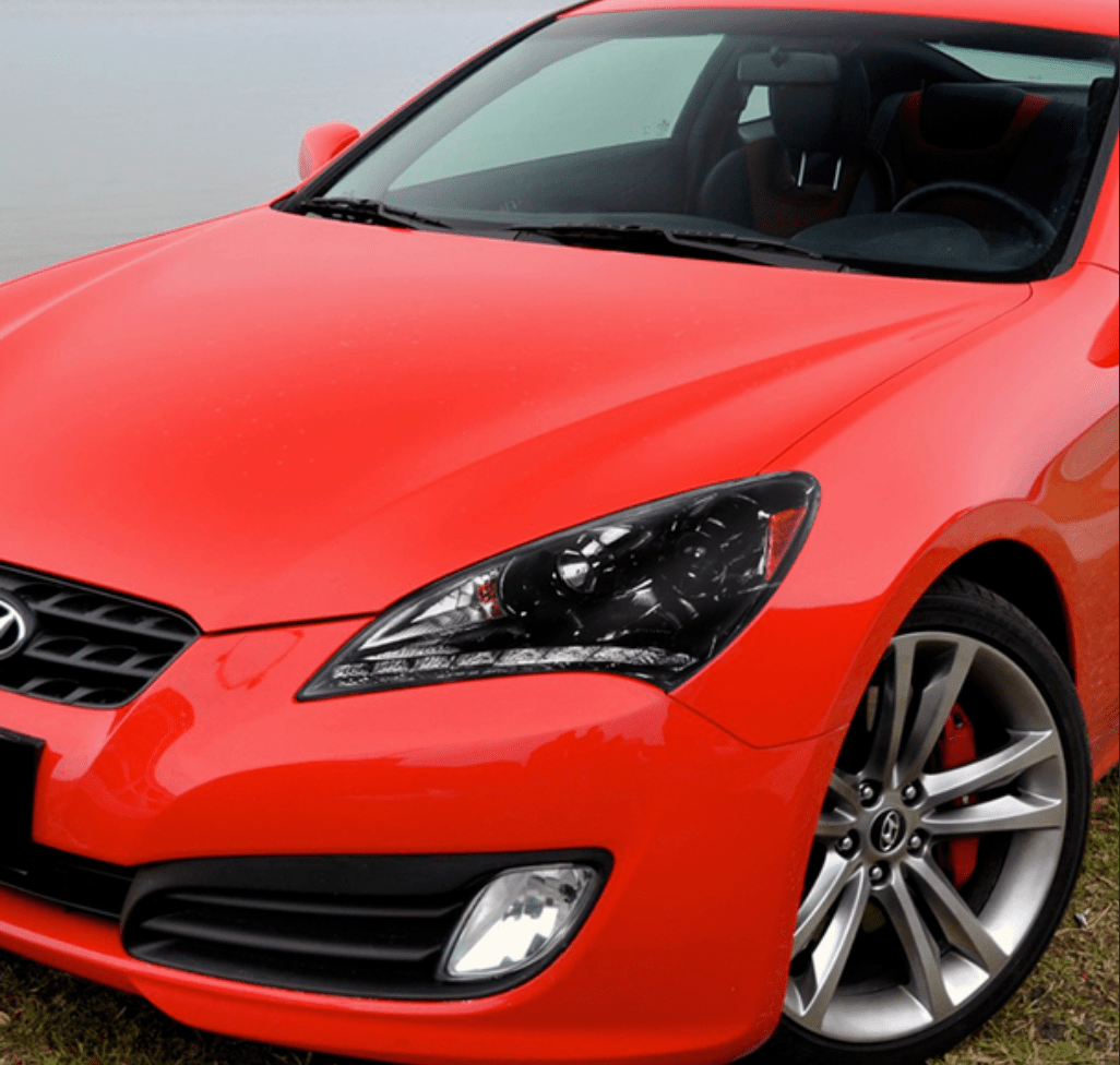 2010-2012 Hyundai Genesis Coupe Projector Headlights with SMD LED Light Strip - Jet Black Housing & Clear Lens - High Performance LED Headlight Conversion Kit for Night Driving & Car Upgrades
