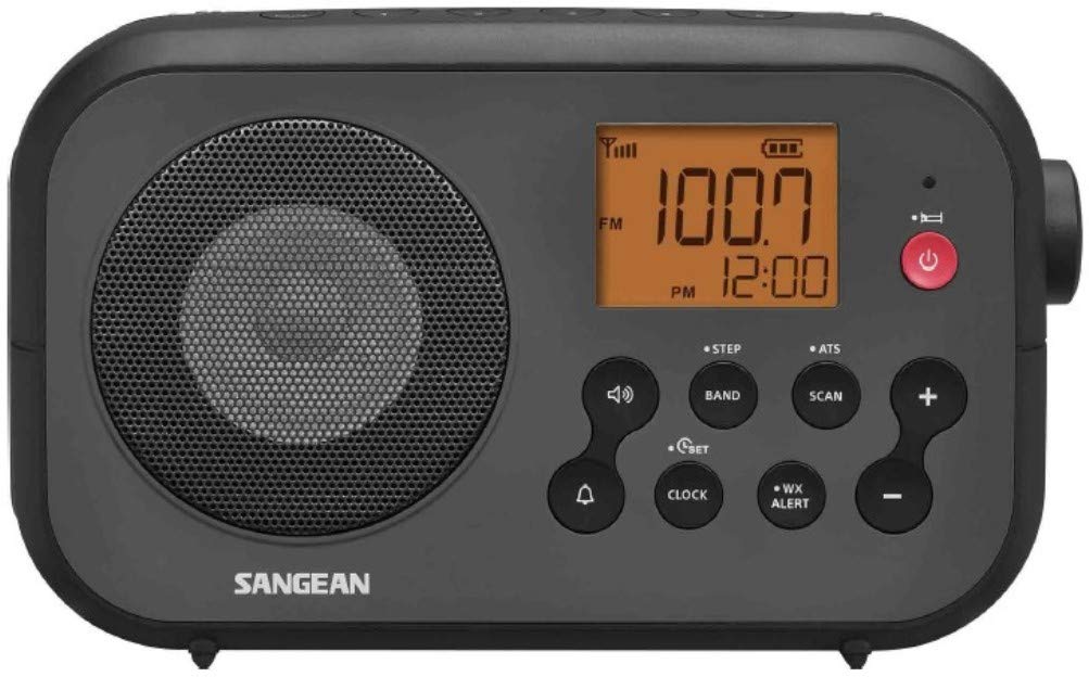 Sangean PR-D12 AM/FM NOAA Weather Alert Digital Tuning Portable Radio - Black | Emergency Preparedness, Outdoor Adventures & Home Use