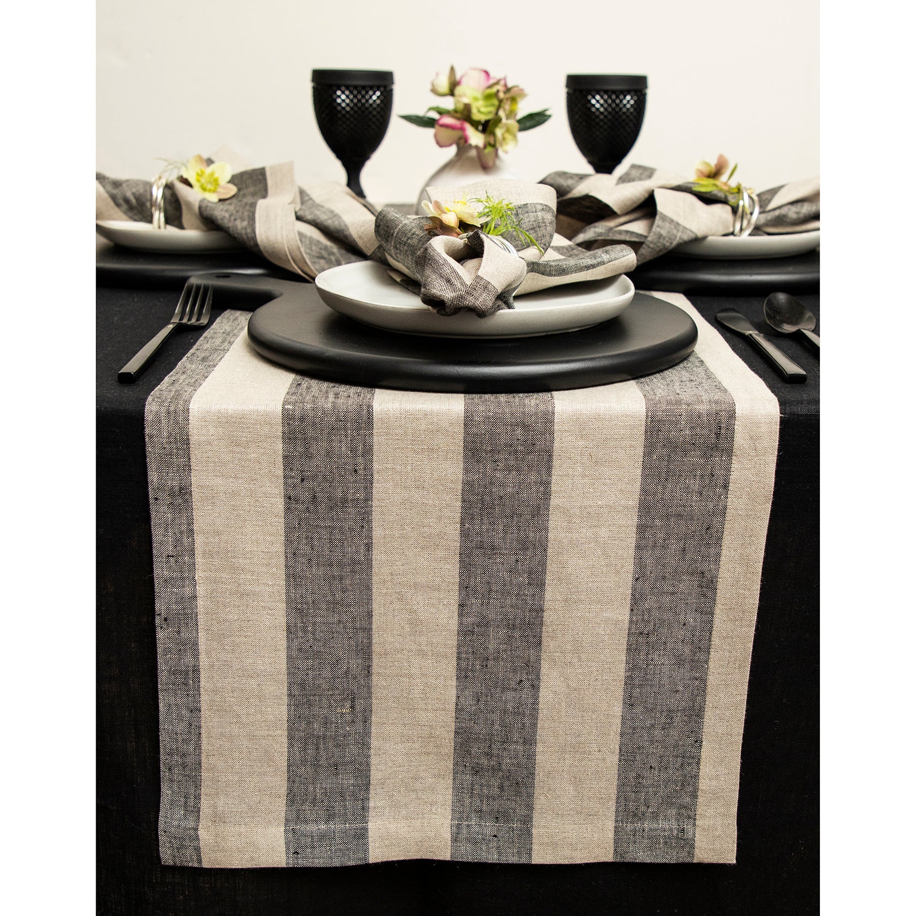 Black and Natural Cabana Stripe