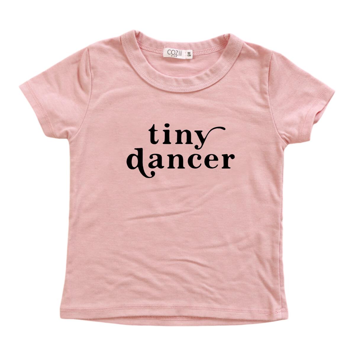 Cozii Tiny Dancer Short Sleeve T-Shirt for Toddlers - Soft Cotton Casual Top for Playdates & Everyday Wear