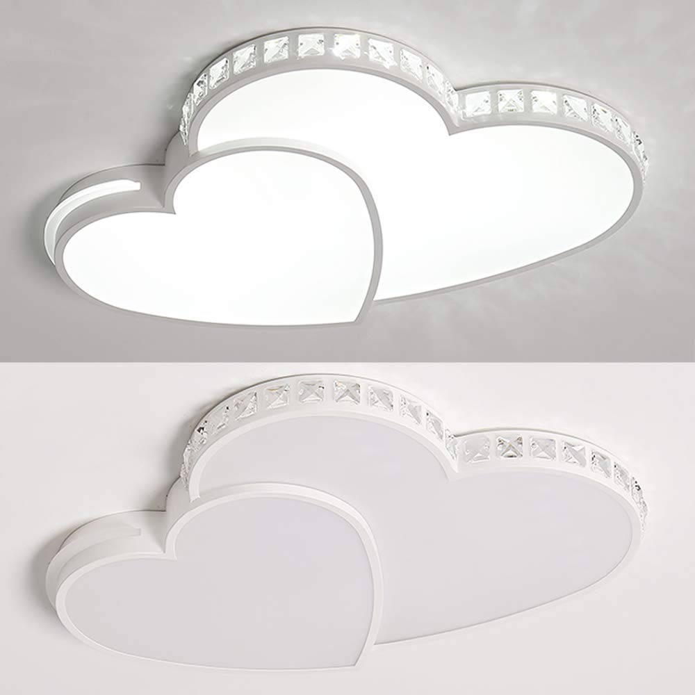 Heart-Shaped Crystal LED Chandelier - 24W 110V Modern Ceiling Light Fixture with Cool White Light for Living Room, Bedroom, Kids' Room - Perfect for Romantic Decor & Children's Spaces