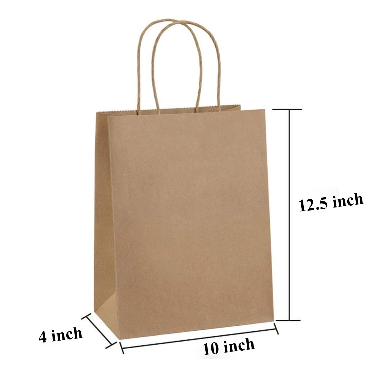 Eco-Friendly Kraft Paper Gift Bags with Handles - Bulk 25 Pack (10x4x12.5 Inches) for Weddings, Parties, Retail & Grocery Shopping | Aakriti Medium Brown Gift Bags - Perfect for Favor Bags, Merchandise Packaging & Sustainable Shopping