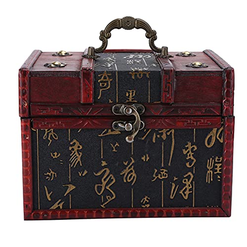 Vintage Wooden Treasure Chest Jewelry Box - Antique Storage Organizer for Rings, Necklaces & Keepsakes - Perfect for Home Decor, Gift Giving & Pirate Themed Parties