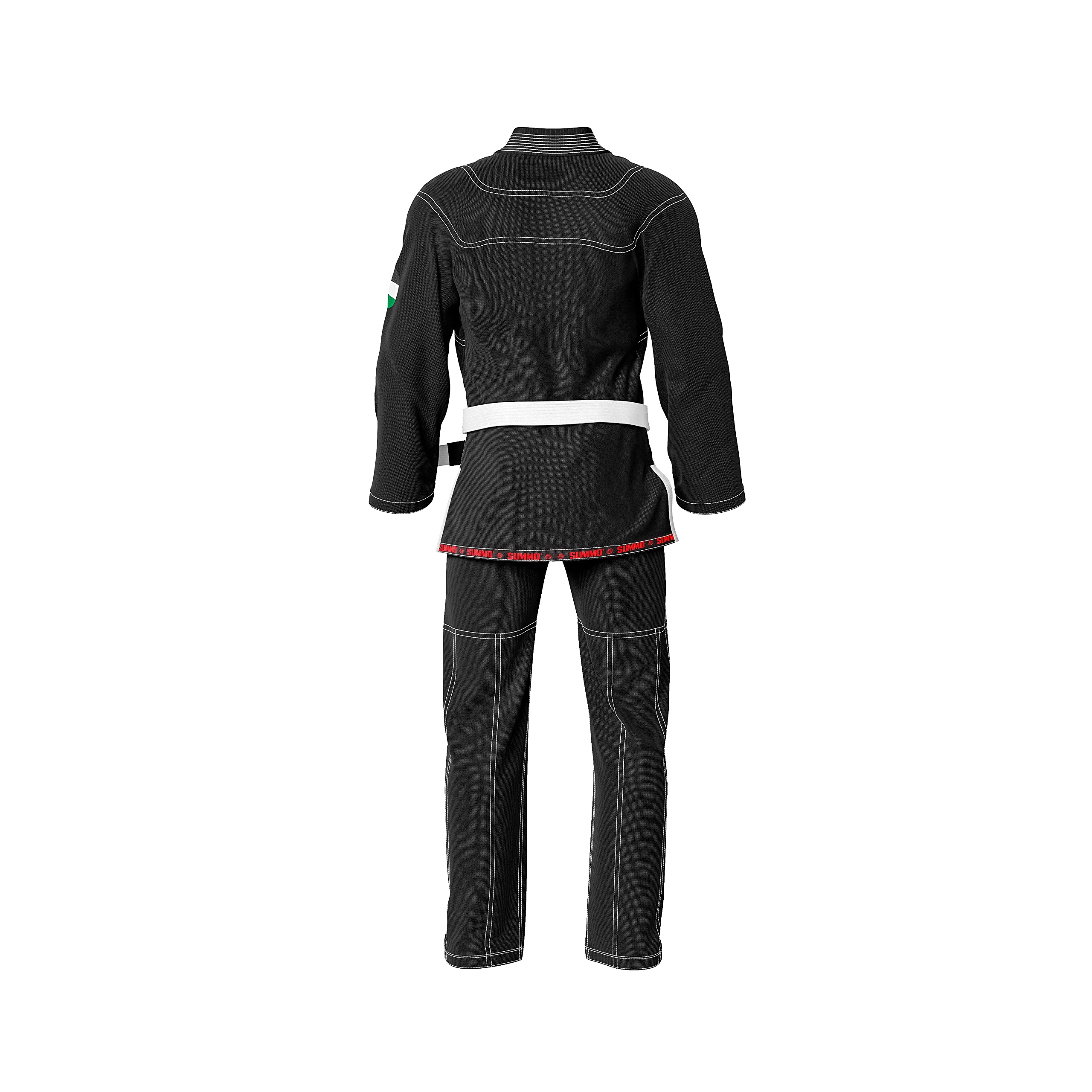 Summo Palestine Black BJJ Gi - Premium Brazilian Jiu-Jitsu Uniform for Training & Competition - Lightweight & Durable for MMA, Grappling & No-Gi Sessions