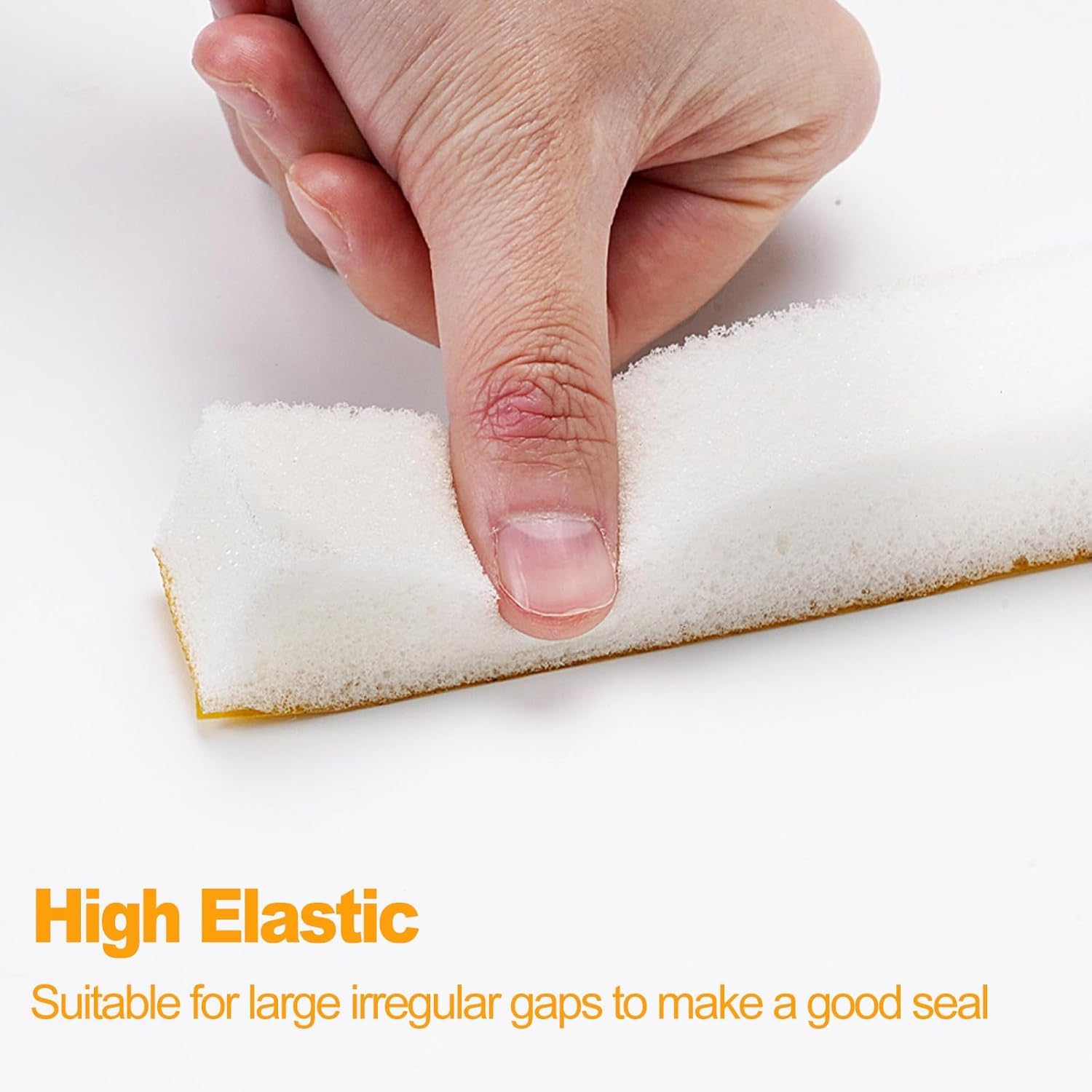 High Density 1x1 Inch Foam Tape with Adhesive - Weather Stripping for Air Conditioner Window Seal, Doors and Windows Insulation - White Sponge Stripe for Home, Office & RV Use