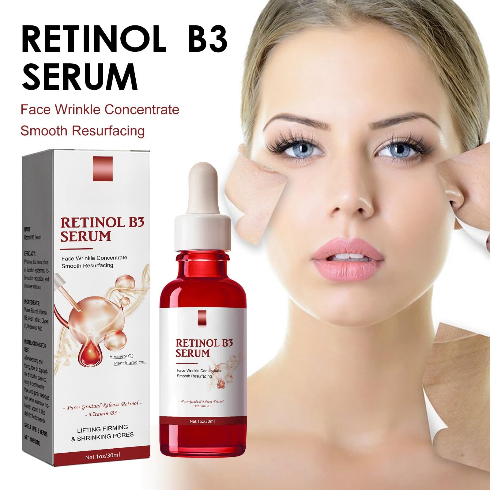 Best Retinol & Niacinamide Serum for Anti-Aging - Face Serum for Wrinkles, Fine Lines & Sun Damage Repair - Hydrating Skin Care Treatment for Day & Night Use