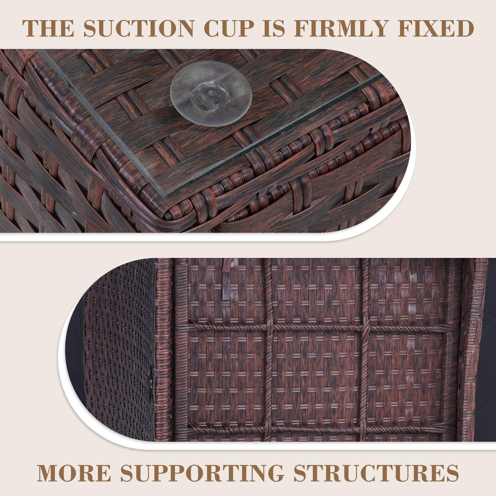 DIMAR GARDEN 3-Piece Outdoor Patio Furniture Set - Rattan Wicker Chairs with Coffee Table for Porch, Garden, Backyard & Balcony Decor