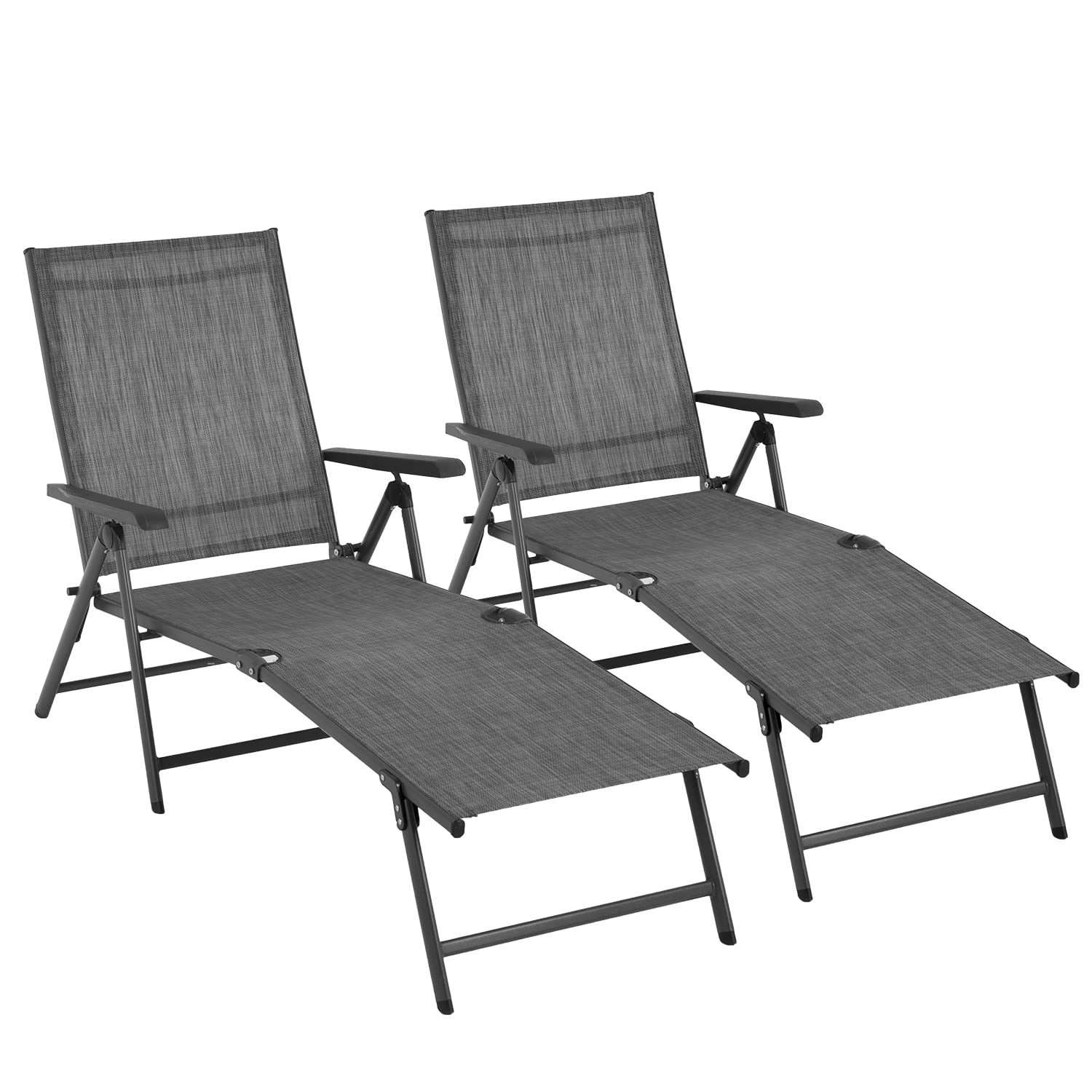 **FDW Adjustable Reclining Patio Lounge Chairs Set of 2 - Outdoor Chaise Lounges for Pool, Beach, Backyard & Garden - Lightweight & Foldable for Easy Storage**    *(Perfect for Sunbathing, Relaxing by the Pool, or Lounging in Your Backyard Oasis!)*