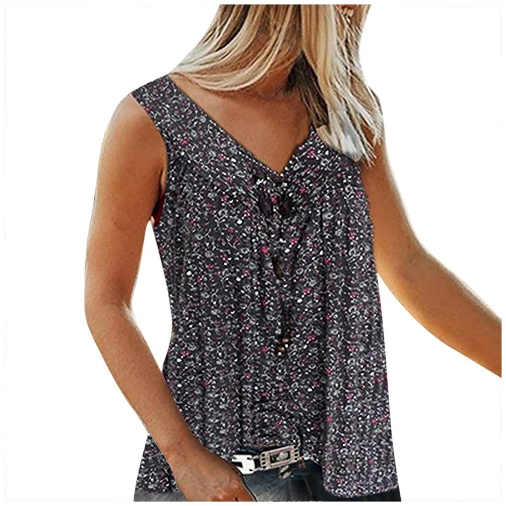 Gibobby Women's Sleeveless V-Neck Tunic Tops - Summer Casual Blouse Shirts for Women, Perfect for Beach Outings, Yoga & Everyday Wear